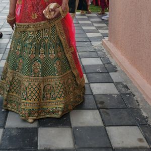 High Contrast Stitched Lehenga