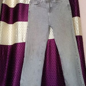 Grey Wide Leg Jeans