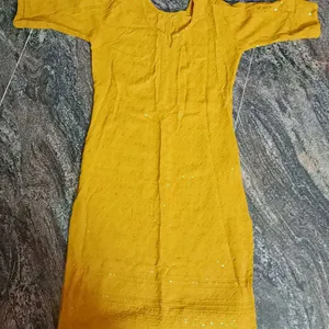 Yellow Kurthi Top With Good Quality.