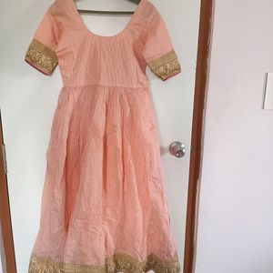 Peach Coloured Anarkali Kurti.