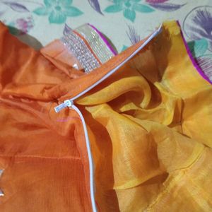 Orange Gotapti Lehnga Only