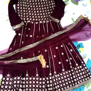 New Purple Lenga Choli Gown