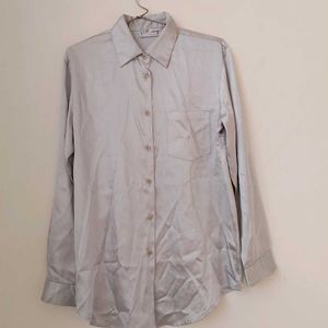 Grey Satin Shirt.