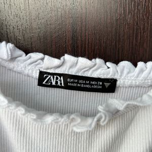 Zara White Simple Top