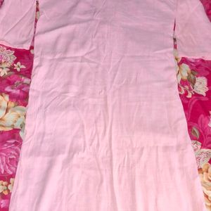 Pure Cotton Straight Kurti Baby Pink🩷