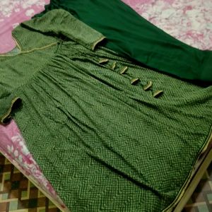 Women Angrakha Frock And Trouser Set