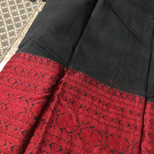 Black And Red Begumpuri Saree