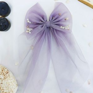 Lavender Bow With Pearls