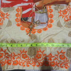 Beautiful Orange - Golden Lehanga Choli