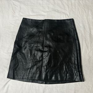 H&m Black Leather Skirt