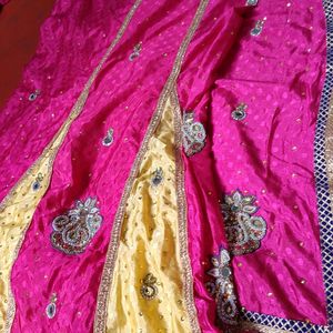 Beautiful Pink Colour Lehenga With Saree