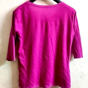 Woman Pink T Shirt, Size : L , Very Good Condition