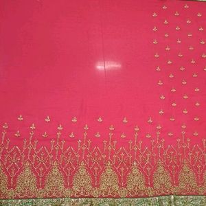 Embroidery Heavy Work Saree For Women