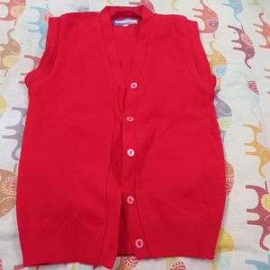 Red Half Sleeves Cardigan