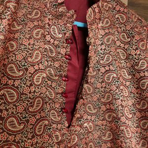 Maroon Ethnic Printed Kurta (Boys)