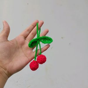 Crochet Cherry 🍒 Bag Charm 🧿