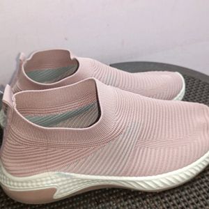 Pink Mesh Casual Shoes For Women