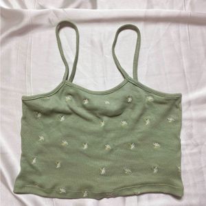 Green Lounge Wear Crop Top