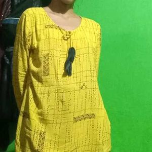 Straight Yellow Kurti