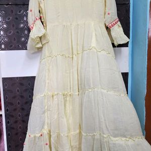 Full Length Ethnic Yellow Dress
