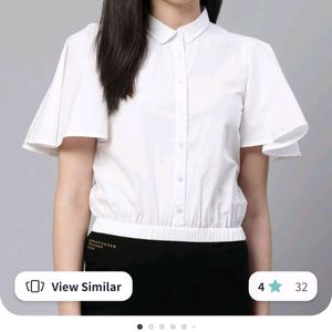 White Shirt Style Top With Unique Sleeves