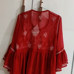 Short Chikankari Kurti