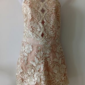 Champagne Lace Party Playsuit