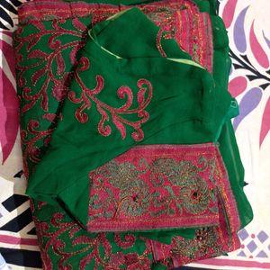 Embroidery Work Saree & Blouse