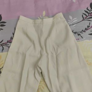 Cream High Waist Trousers