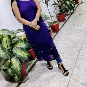 One Shoulder Purple Kurta