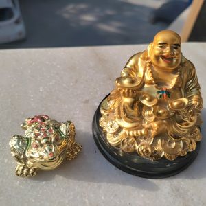 Combo Of Coins Laughing Budha And Wealth Tortoise