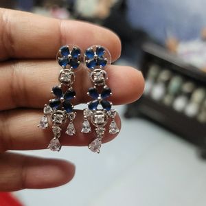 Sapphire With Ad Stones Necklace Set