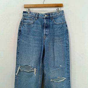 ZARA Blue Distressed Jeans