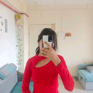 Red Colour Crop Top