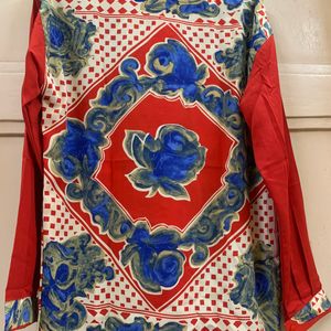 WOMEN RED FLORAL SHIRT