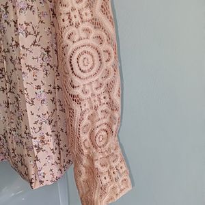 Vintage Mesh Floral Lace Top For Women