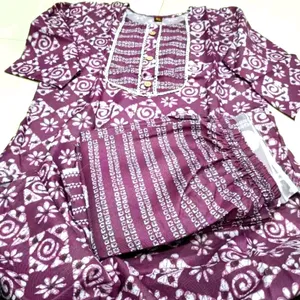 Women Pure Cotton Kurta Set Xl