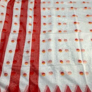 Brand New Red And White Combo Saree- Last Pcs Left