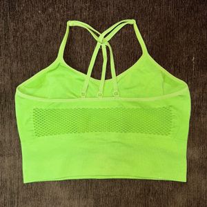 Green Active Cropped Sports Top/Bra