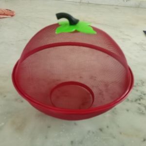Red Stainless Steel Fruit Basket