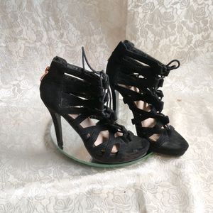 Black Criss Cross High Heels