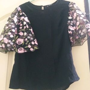 Shein Embroidered Sleeve Top