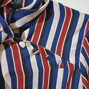💥🆕️ XXL Striped Formal Shirt With Neck Tie