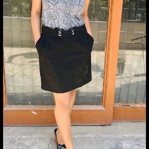 Classy Black Skirt Adjustable Waist