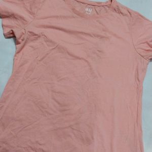 Baby Pink Colour T Shirt Stretchable For All Size