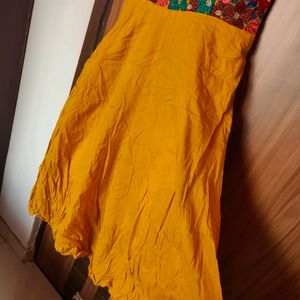 Yellow & Green Anarkali Kurta(Women)