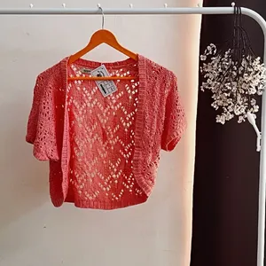 Peach Crochet Shrug Top