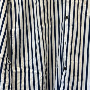 White Blue Strips  Shirt XL