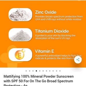 SPF50++++mattifying 100% mineral powder Sunscreen