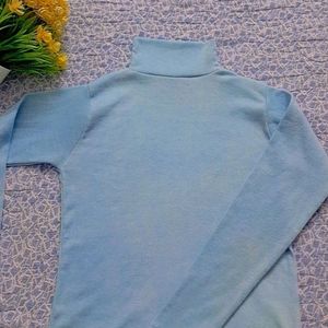 Pretty Pastel Blue Long Sleeved Turtleneck